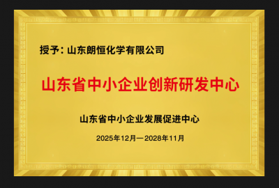 十年磨剑铸就行业标杆！山东朗恒化学荣获省级创新研发中心，引领...